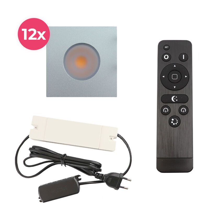 Hliníkové podhledové světlo na verandu chromové, Dico, 36W, LED 2700 K, IP65, s dálkovým ovládáním