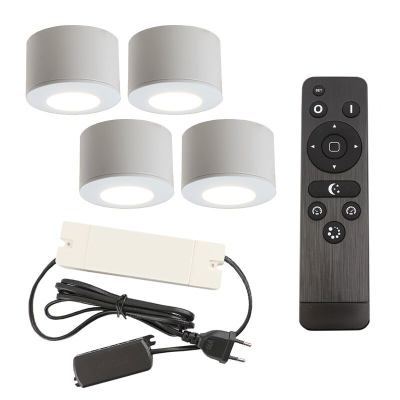 Hliníkové přisazené stropní svítidlo na verandu bílé, Vasso, 12W, LED 2700 K, IP44, s dálkovým ovládáním