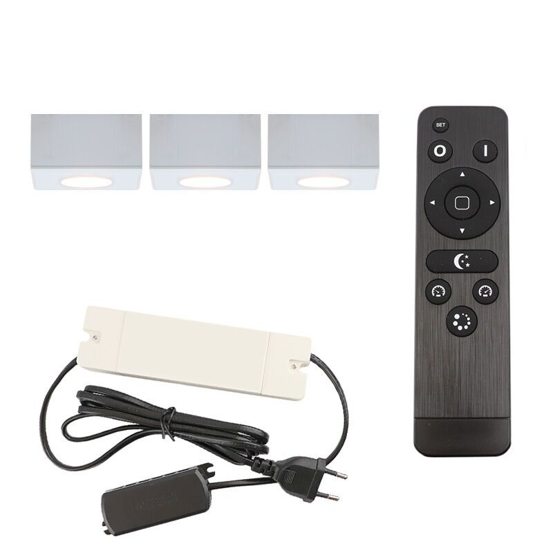 Hliníkové přisazené stropní svítidlo na verandu bílé, Fredo, 9W, LED 2700 K, IP44, s dálkovým ovládáním