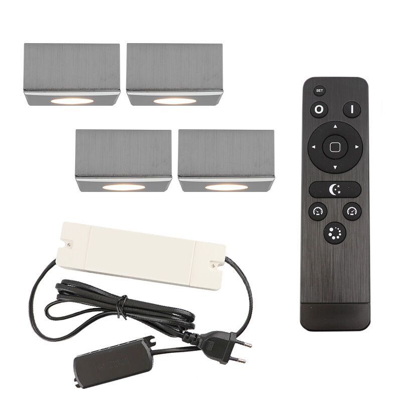 Hliníkové přisazené stropní svítidlo na verandu chromové, Fredo, 12W, LED 2700 K, IP44, s dálkovým ovládáním