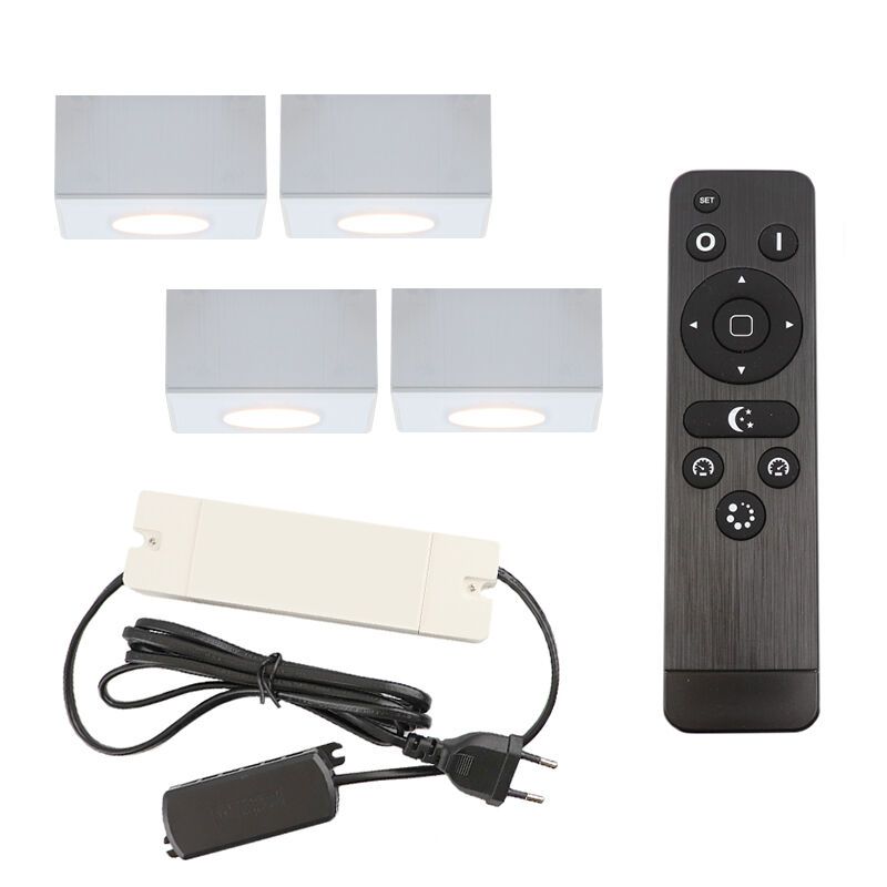Hliníkové přisazené stropní svítidlo na verandu bílé, Fredo, 12W, LED 2700 K, IP44, s dálkovým ovládáním