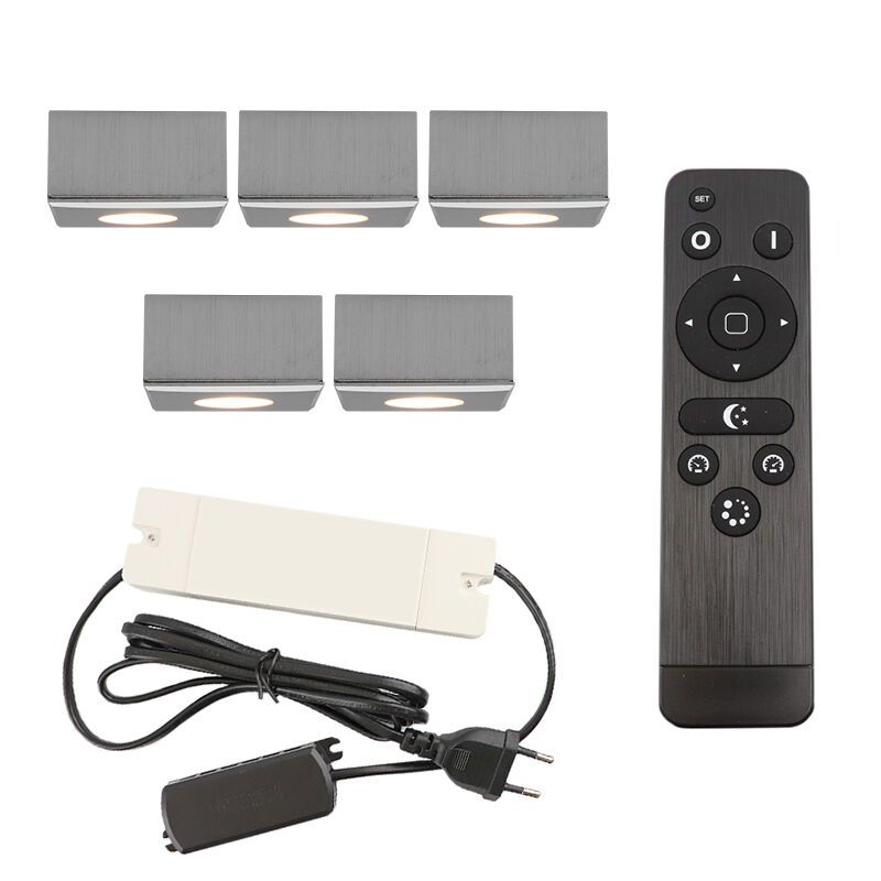 Hliníkové přisazené stropní svítidlo na verandu chromové, Fredo, 15W, LED 2700 K, IP44, s dálkovým ovládáním