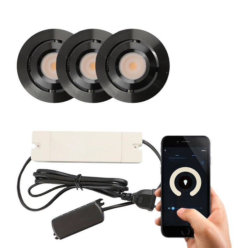 Hliníkové podhledové světlo na verandu černé, Rona, 3W, LED 2700 K, IP44