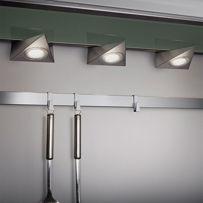 Niklové světlo pod kuchyňskou linku kovové, Zerdali, 3W, LED 3000 K, s vypínačem