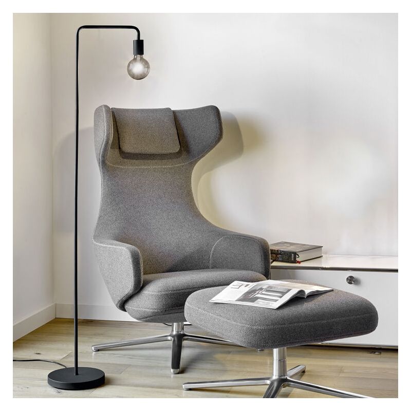 Černá stojací lampa moderní, Ritual, s vypínačem