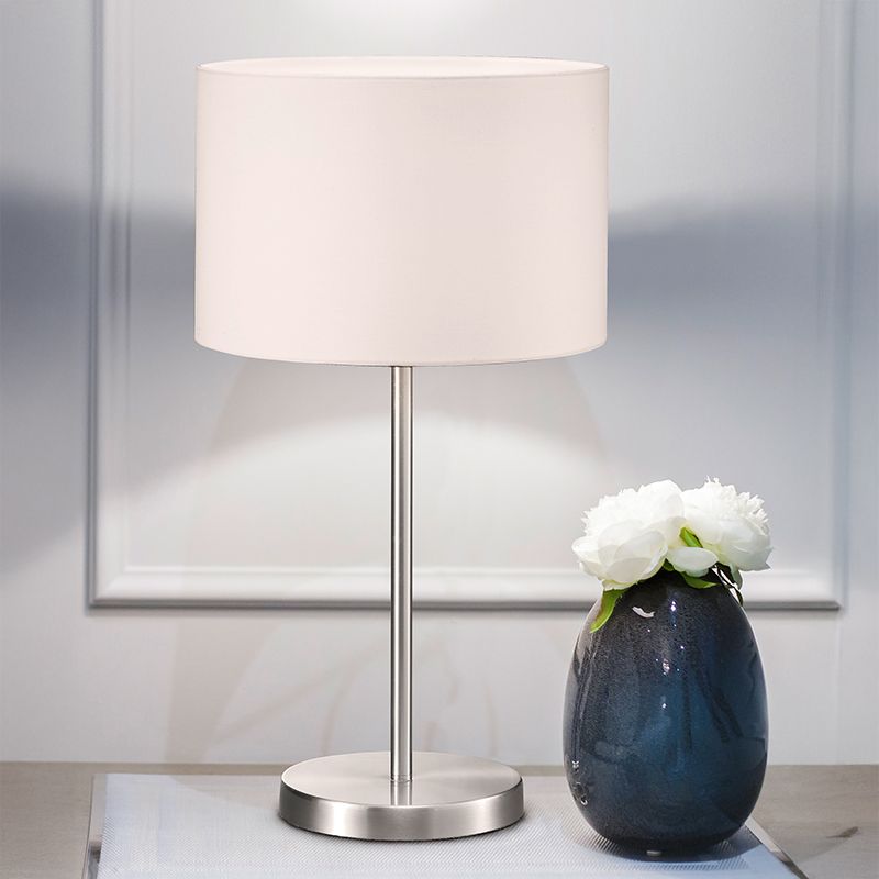 Niklová stolní lampa kovová, Ledbury, s vypínačem