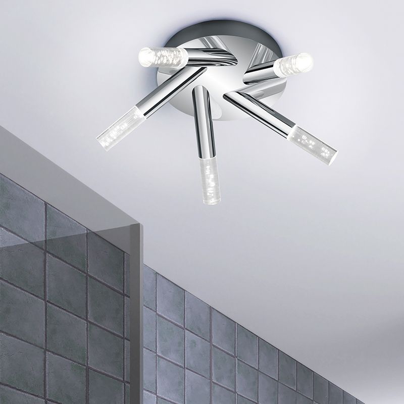 Chromové stropní světlo do koupelny designové, Delfina, 3,1W, LED 3000 K, IP44
