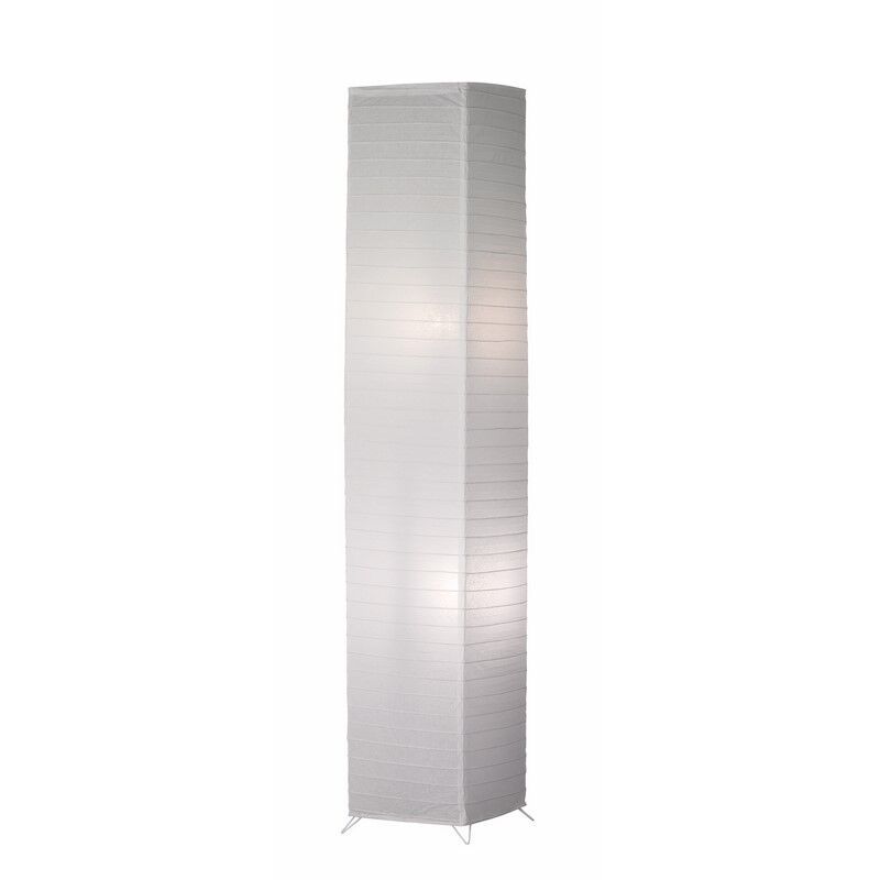 Papírová stojací lampa bílá, Vien, s vypínačem