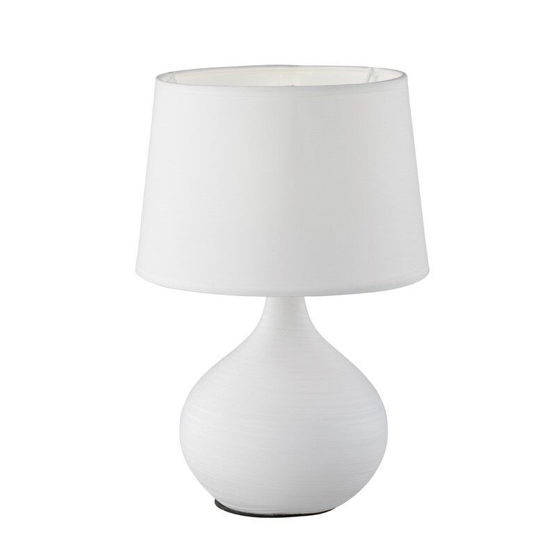 Keramická stolní lampa bílá, Yesha, s vypínačem