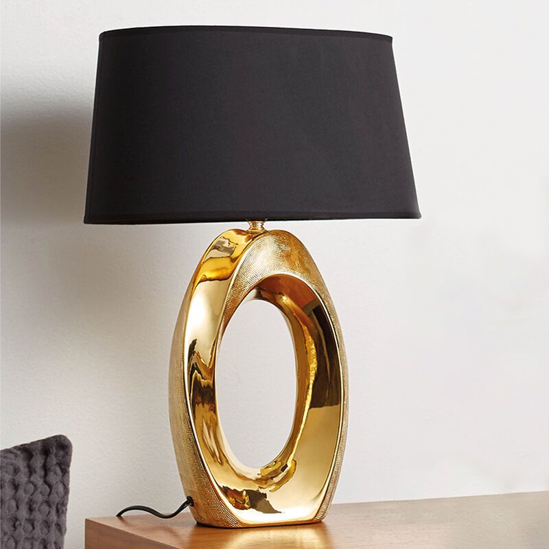 Keramická stolní lampa zlatá, Moldrup, s vypínačem Keramická stolní lampa zlatá, Moldrup, s vypínačem