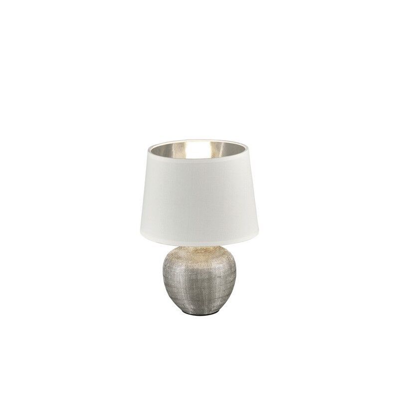 Keramická stolní lampa stříbrná, Yet, s vypínačem