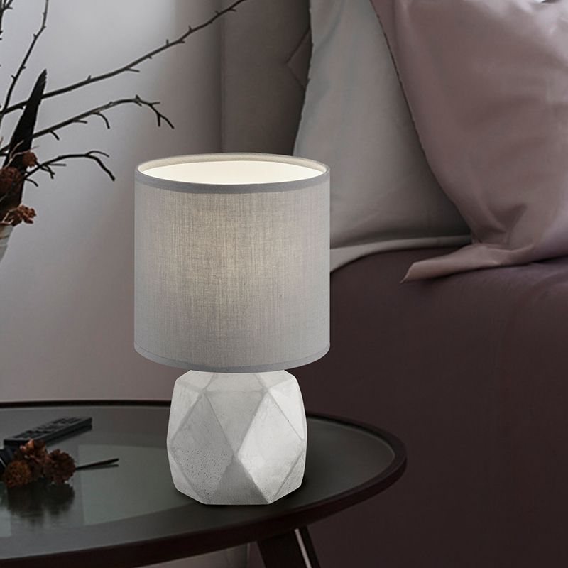 Betonová stolní lampa šedá, Yfenn, s vypínačem