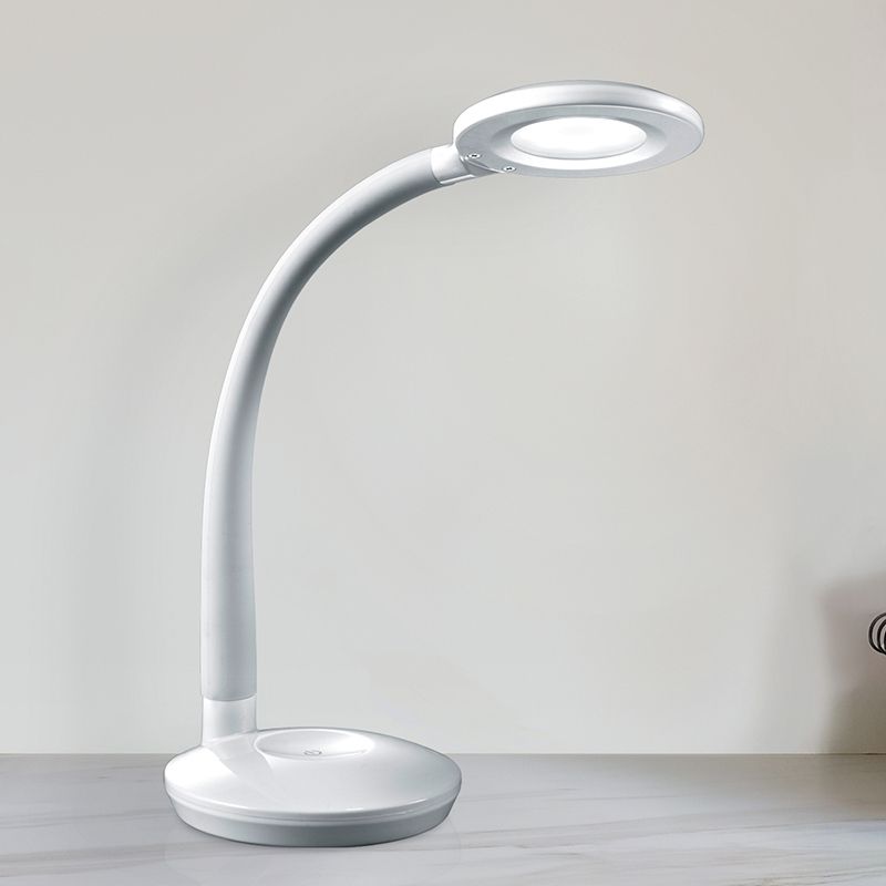 Bílá lampička plastová, Jesse, 3W, LED 3000 K, s dotykovým stmívačem