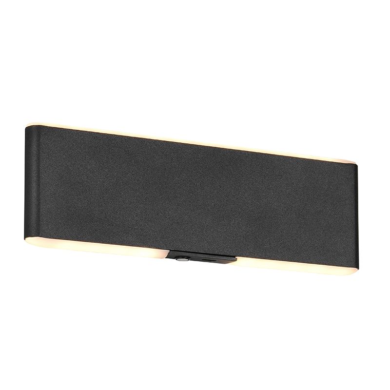 Černá lampa up down moderní, Zwier, 2W, LED nastavitelný od teplé po studenou bílou, s vypínačem