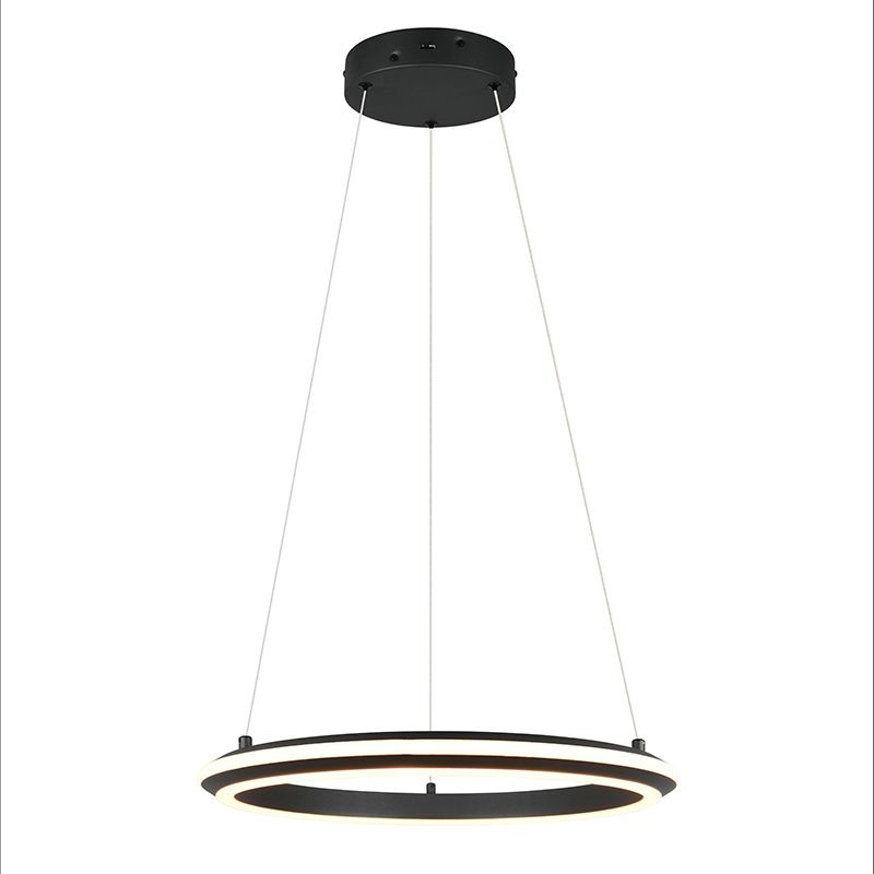 Černé závěsné světlo moderní, Jiry, 34W, LED white switch, s 3stupňovým stmíváním