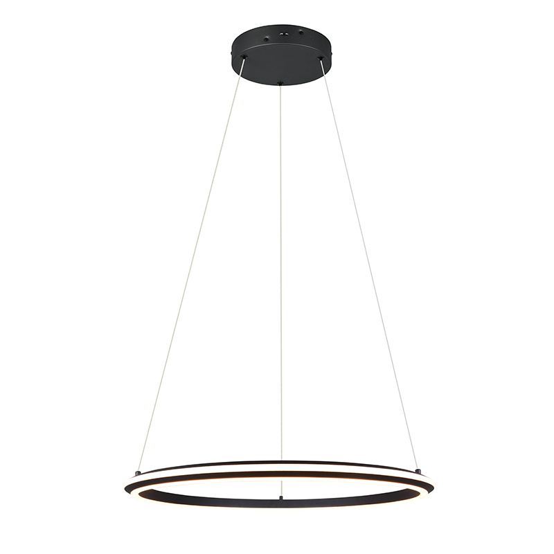 Černé závěsné světlo moderní, Jiry, 48W, LED white switch, s 3stupňovým stmíváním