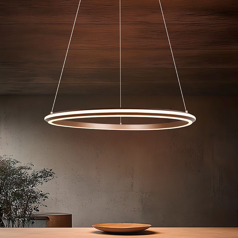 Hnědé závěsné světlo moderní, Jiry, 48W, LED white switch, s 3stupňovým stmíváním