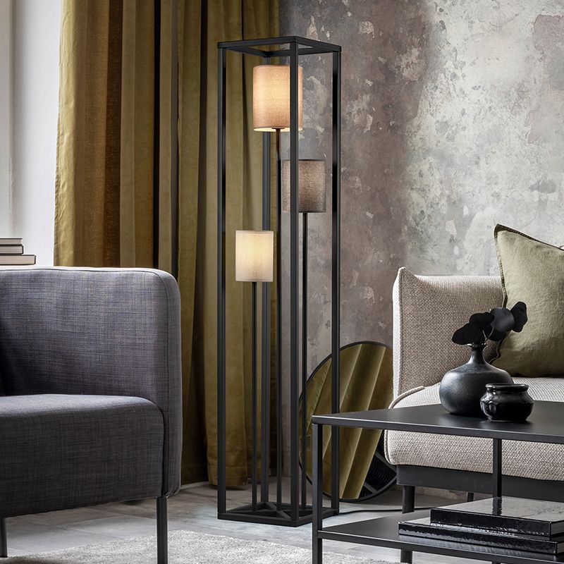 Černá stojací lampa moderní, Gilano