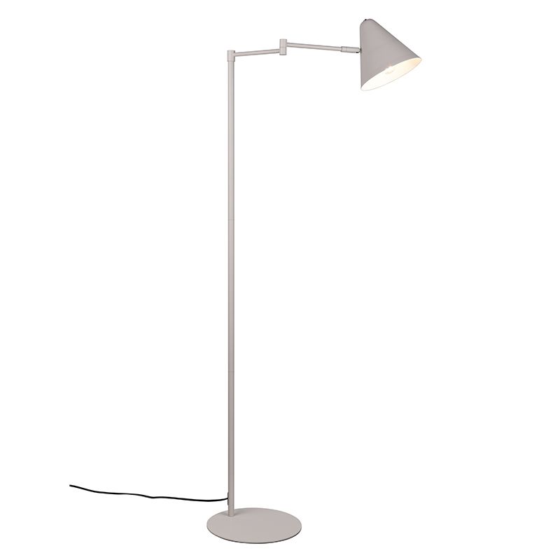 Šedá stojací lampa moderní, Jille, s vypínačem