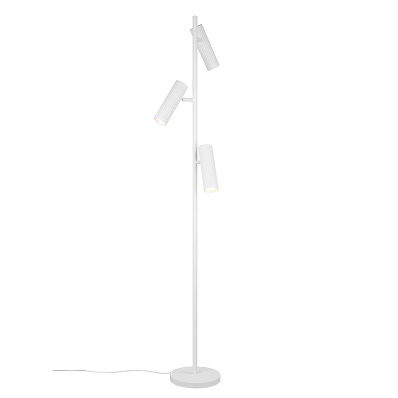 Bílá stojací lampa moderní, Sieb, s vypínačem