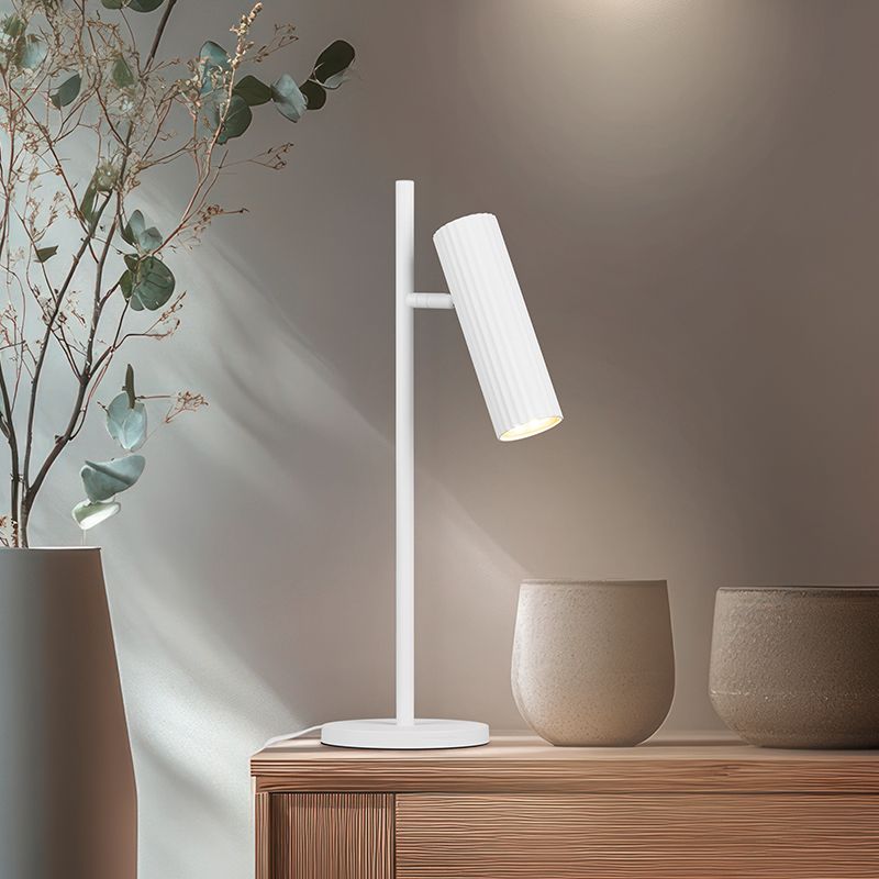 Bílá stolní lampa moderní, Sieb, s vypínačem