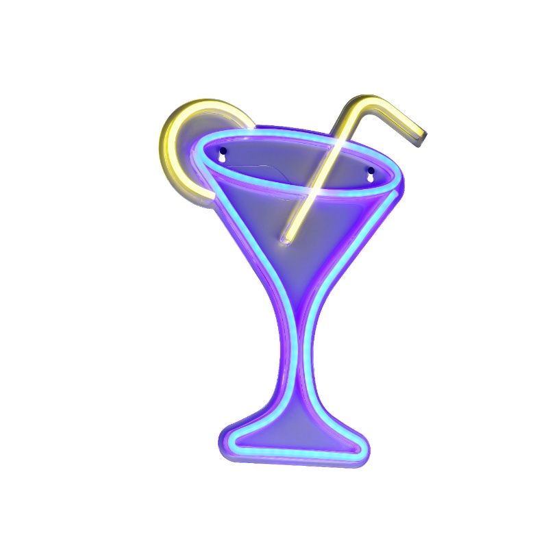 Průhledné nástěnné světlo plastové, Cheers, 5W, LED modrá, s vypínačem