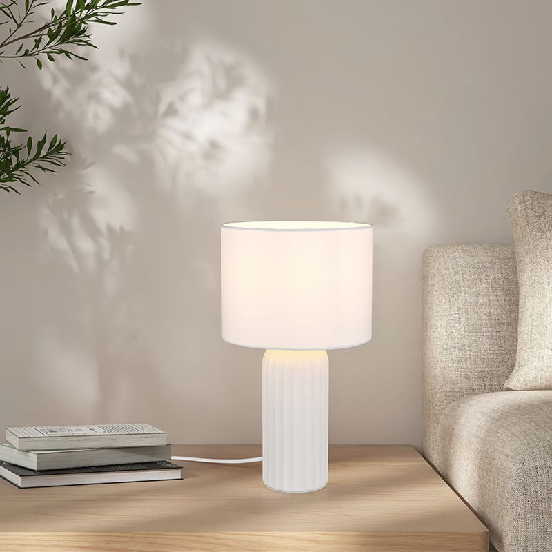 Keramická stolní lampa bílá, Nannette, s vypínačem