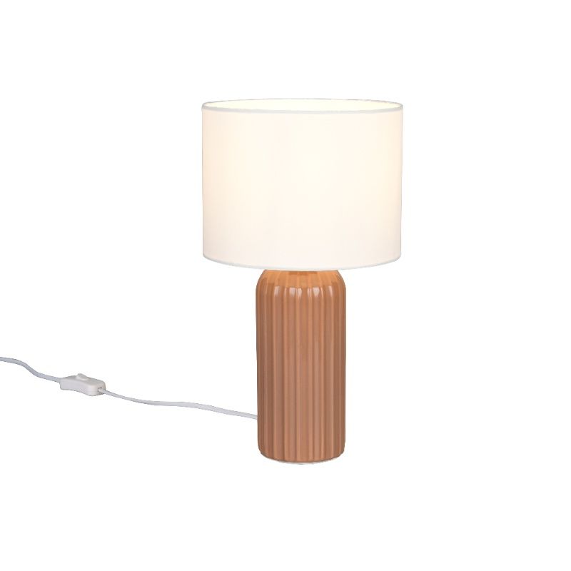 Keramická stolní lampa hnědá, Nannette, s vypínačem