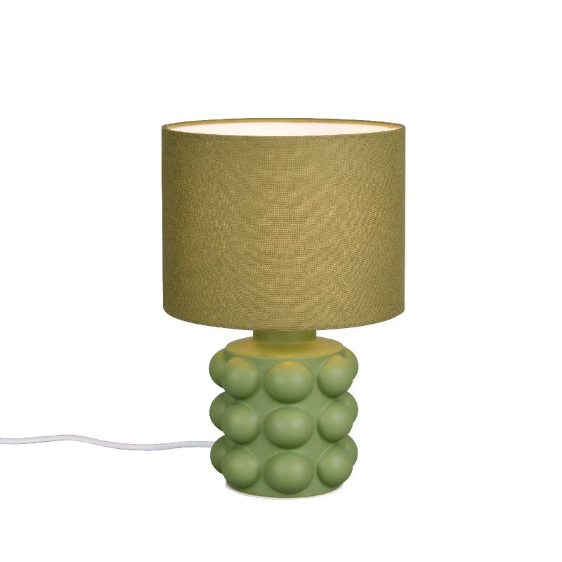Keramická stolní lampa zelená, Cihad, s vypínačem