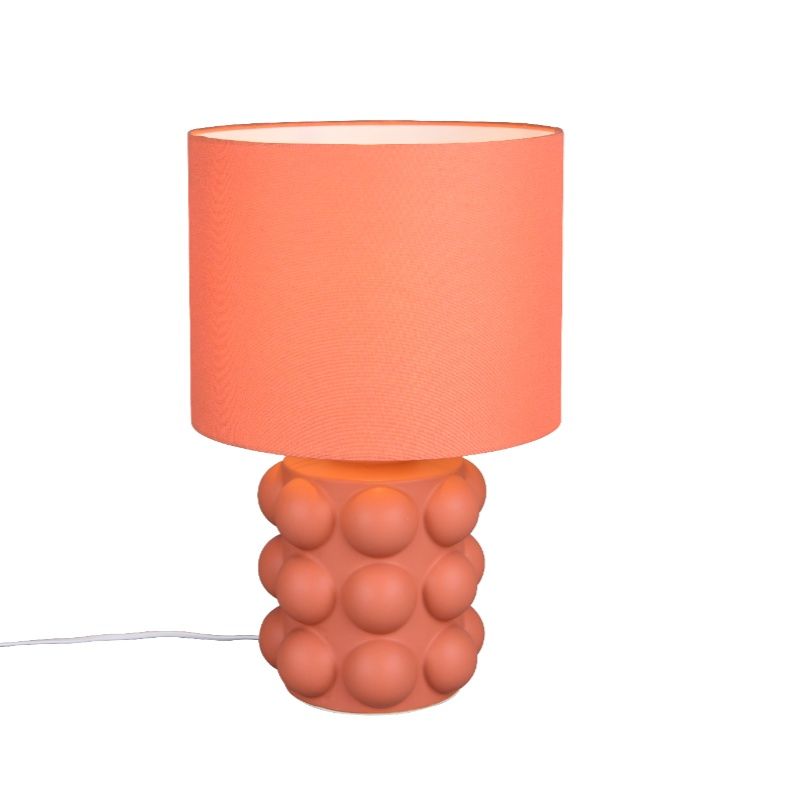 Keramická stolní lampa oranžová, Cihad, s vypínačem