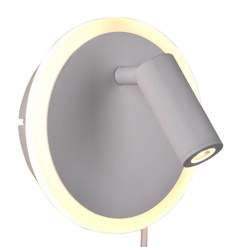 Bílé nástěnné světlo moderní, Sirias, 5W, LED 3000 K, s vypínačem