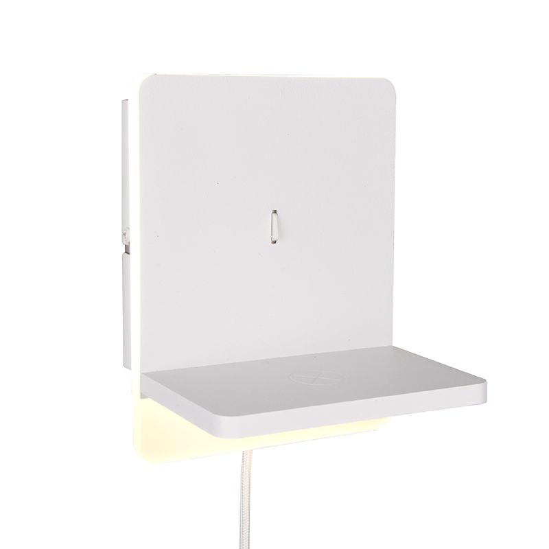 Bílé nástěnné světlo moderní, Margje, 9W, LED 3000 K, s vypínačem