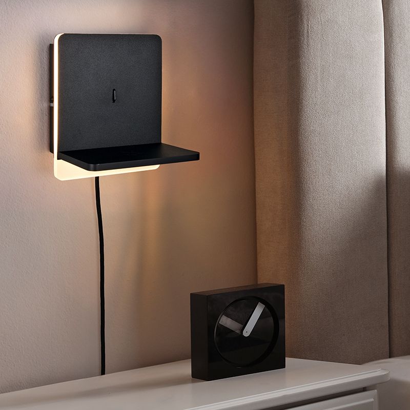 Černé nástěnné světlo moderní, Margje, 9W, LED 3000 K, s vypínačem