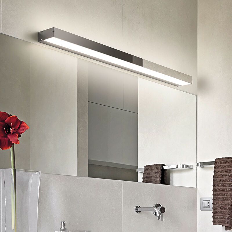Chromové nástěnné světlo do koupelny moderní, Basma, 13W, LED 3000 K, IP44