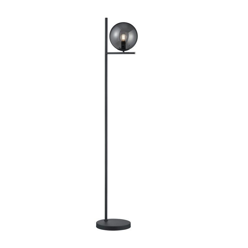 Antracitá stojací lampa moderní, Silkis, s vypínačem