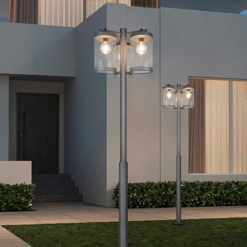 Antracitá venkovní lampa stojací se soumrakovým čidlem moderní, Sambesi, IP44