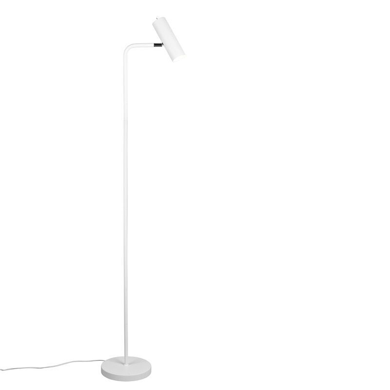 Bílá stojací lampa moderní, Kaso, s vypínačem