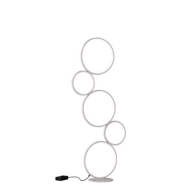 Bílá stojací lampa moderní, Robon, 36W, LED 3000 K, s vypínačem