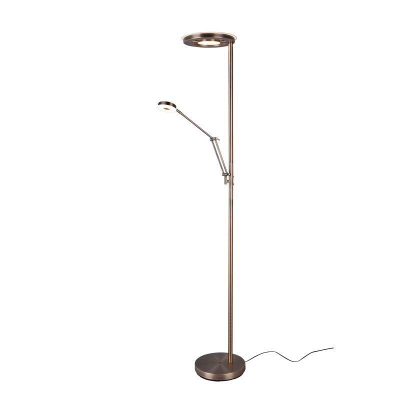 Bronzová stojací čtecí lampa moderní, Yazid, 32W, LED s nastavitelnou barvou světla
