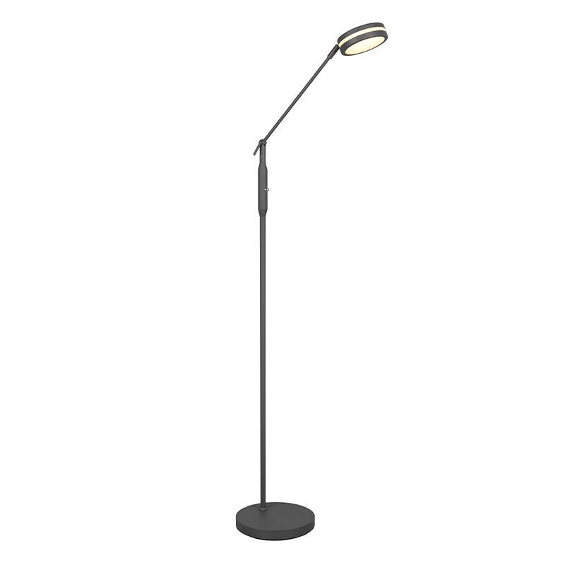 Antracitá stojací čtecí lampa moderní, Marjon, 6W, LED s nastavitelnou barvou světla, s dotykovým stmívačem