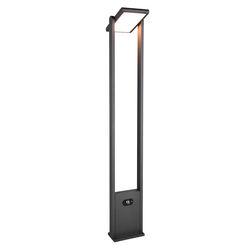 Antracitá solární venkovní lampa stojací moderní, Maku, 5W, LED white switch, IP65