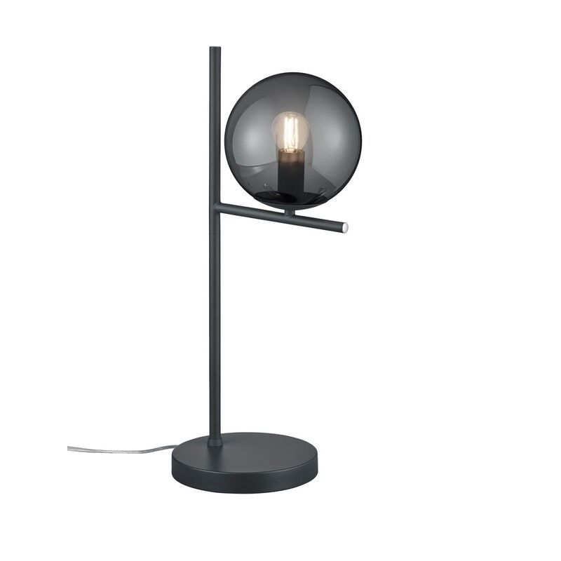 Antracitá stolní lampa moderní, Silkis, s vypínačem
