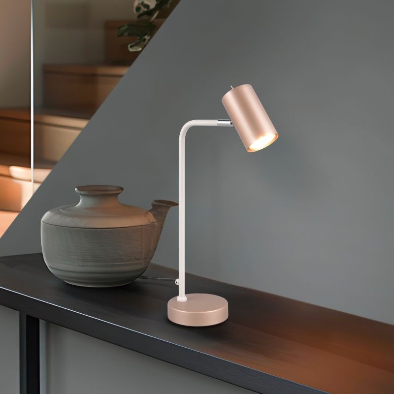 Hnědá stolní lampa moderní, Kaso, s vypínačem Hnědá stolní lampa moderní, Kaso, s vypínačem