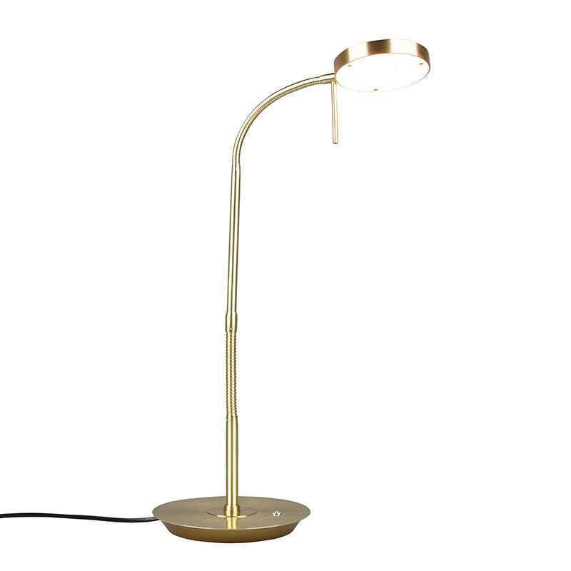 Mosazná stolní lampa moderní, Bilge, 12W, LED s nastavitelnou barvou světla, s vypínačem