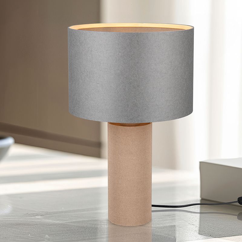 Bambusová stolní lampa šedá, Stach, s vypínačem Bambusová stolní lampa šedá, Stach, s vypínačem