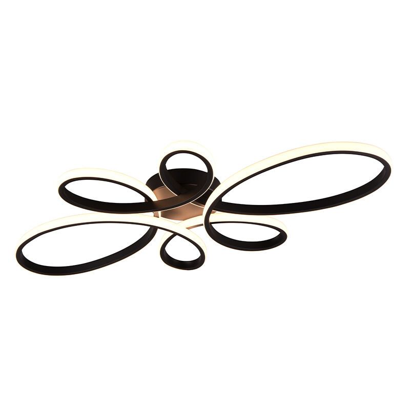 Černé stropní svítidlo designové, Vikash, 32W, LED 3000 K, s 3stupňovým stmíváním