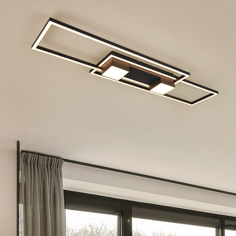 Černé stropní světlo designové, Sohaib, 37W, LED nastavitelný od teplé po studenou bílou, s 3stupňovým stmíváním