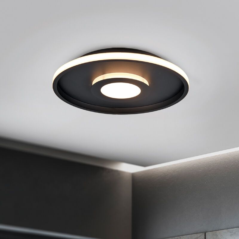 Černé stropní světlo do koupelny moderní, Kayla, 35W, LED 3000 K, IP44