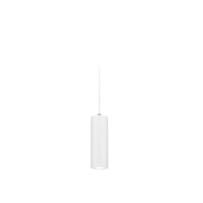 Bílá dvoufázová závěsná lampa Ivar s kolejnicovým osvětlením