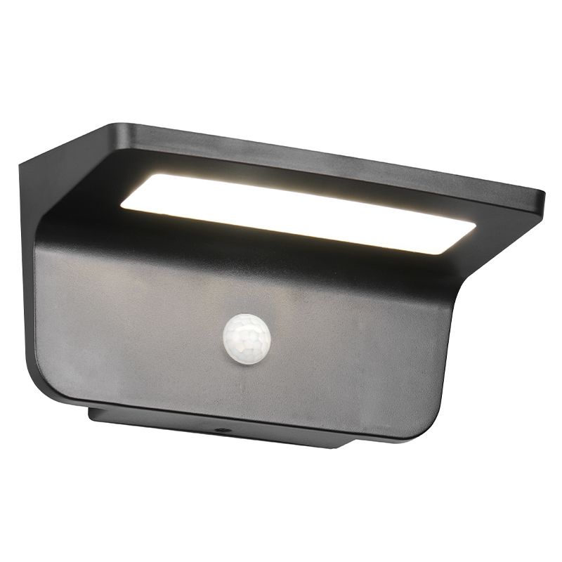 Černé solární venkovní nástěnné světlo moderní, Mukaddes, 8W, LED 4000 K, IP44